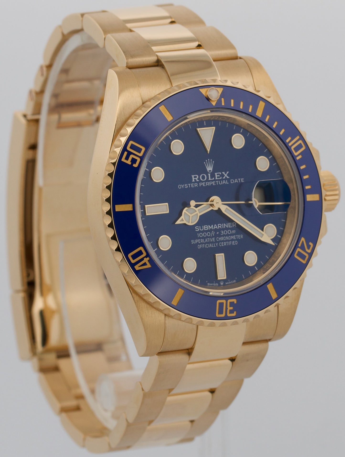 2024 PAPERS Rolex Submariner Date 41 BLUE 18K Yellow Gold 41mm 126618 LB BOX