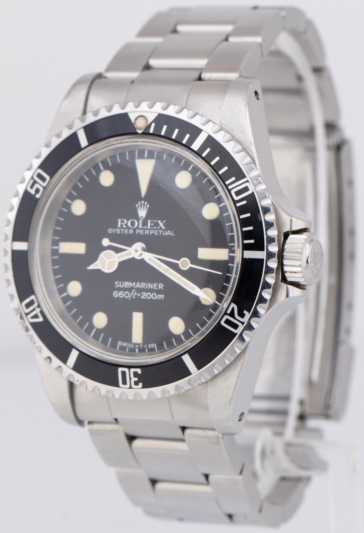 1982 Rolex Submariner No-Date BLACK Patina Stainless 40mm Automatic Watch 5513