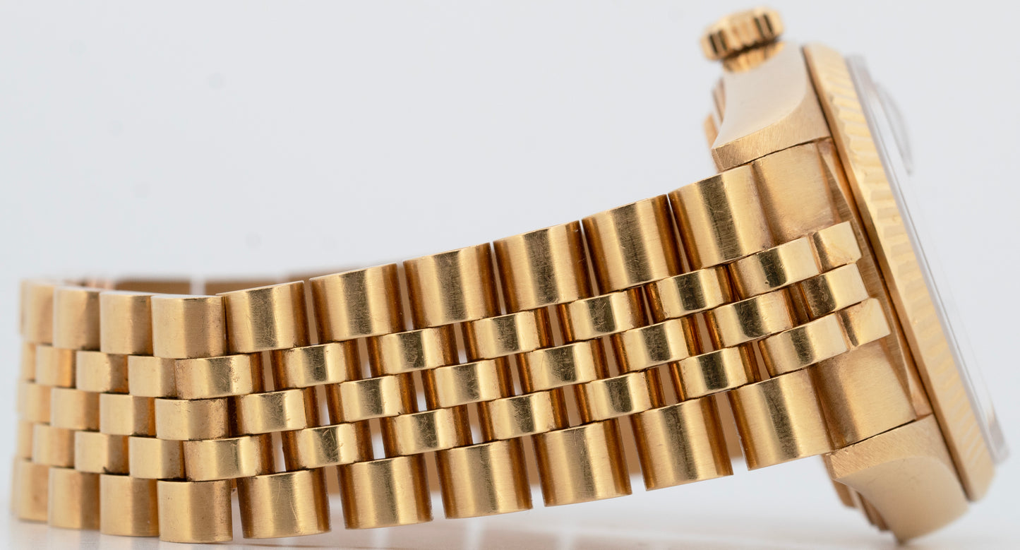 UNPOLISHED Rolex Day-Date CANDLESTICK PATINA DIAL Jubilee Gold 36mm Watch 18038