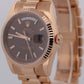 2018 PAPERS Rolex Day-Date President CHOCOLATE Brown 18K Gold 36mm 118235 BOX