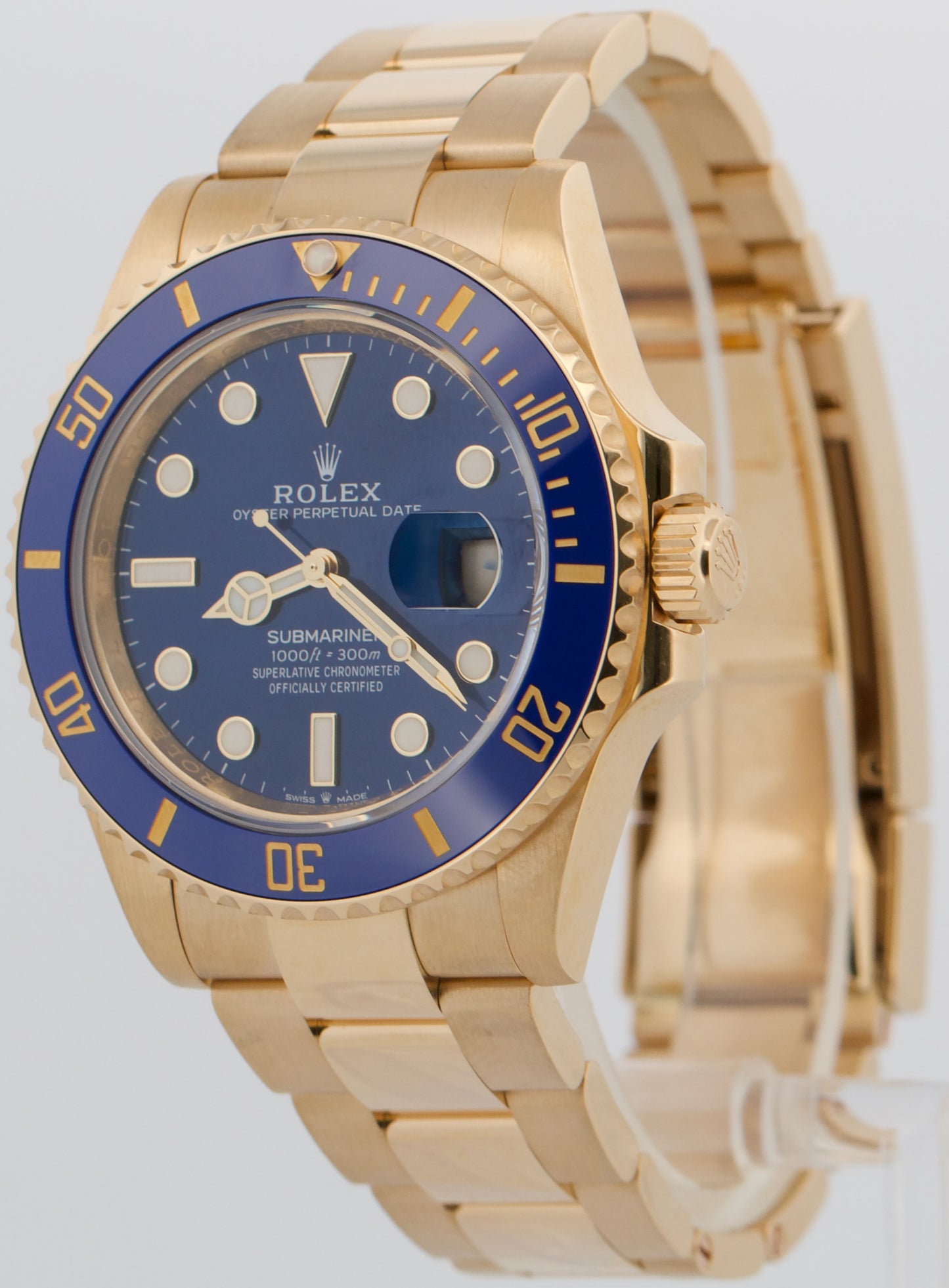 2024 PAPERS Rolex Submariner Date 41 BLUE 18K Yellow Gold 41mm 126618 LB BOX