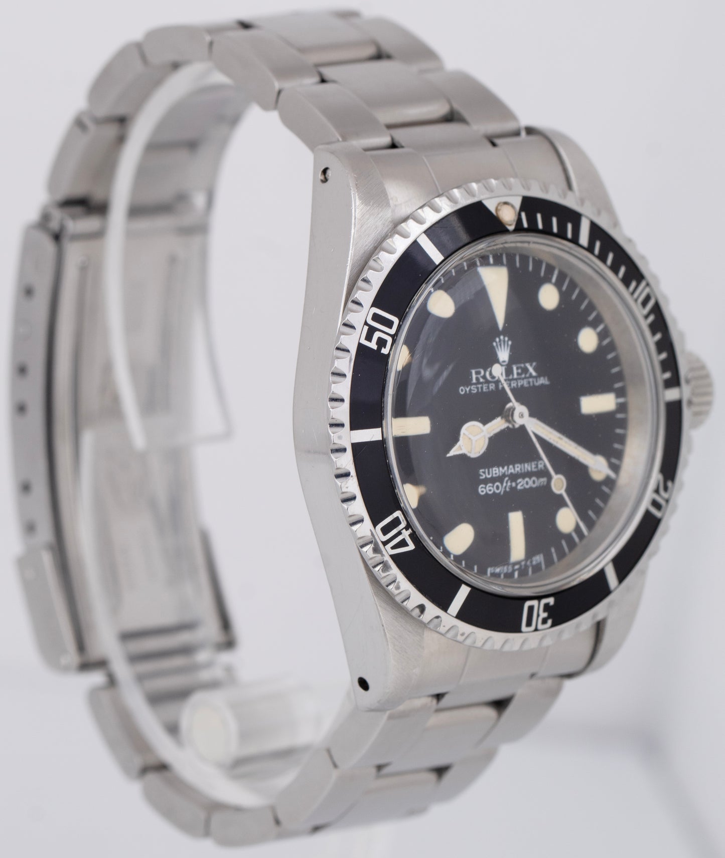 1982 Rolex Submariner No-Date BLACK Patina Stainless 40mm Automatic Watch 5513