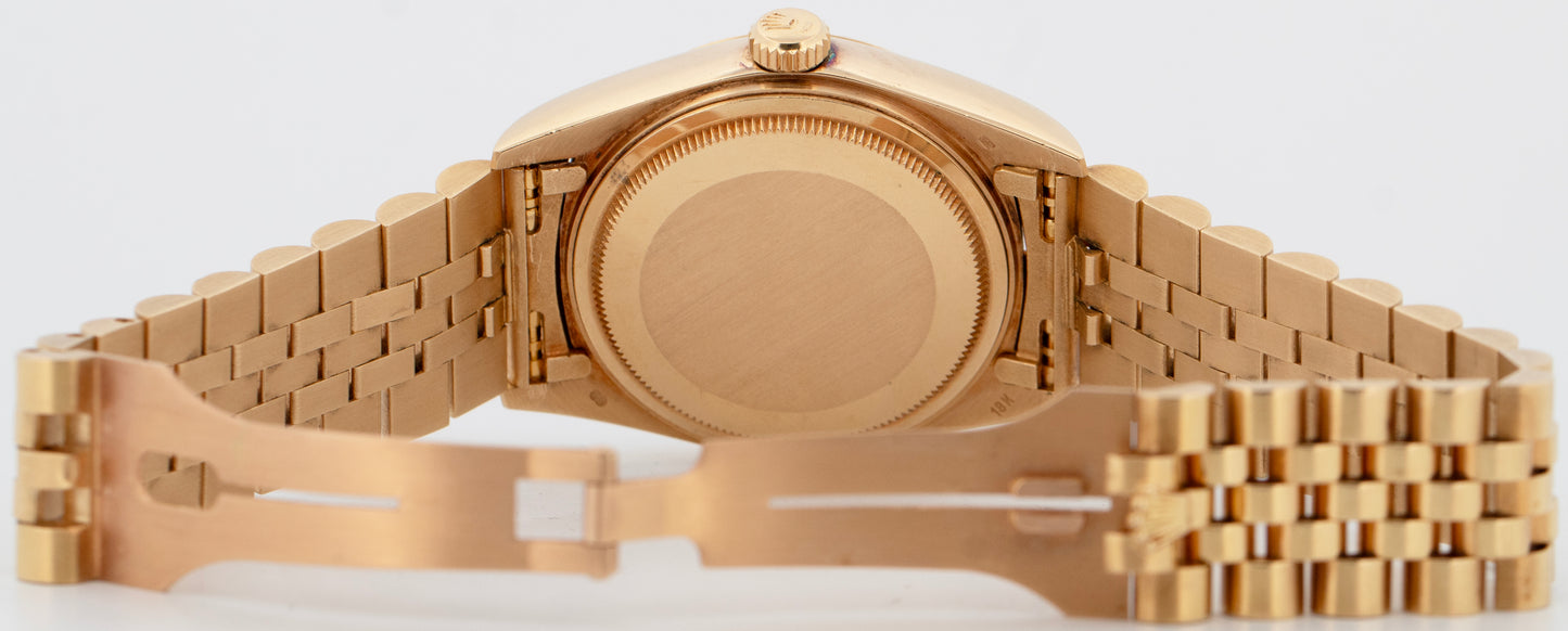 UNPOLISHED Rolex Day-Date CANDLESTICK PATINA DIAL Jubilee Gold 36mm Watch 18038