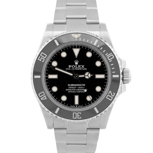 2023 PAPERS Rolex Submariner No-Date BLACK Steel 41mm 124060 LN Watch BOX