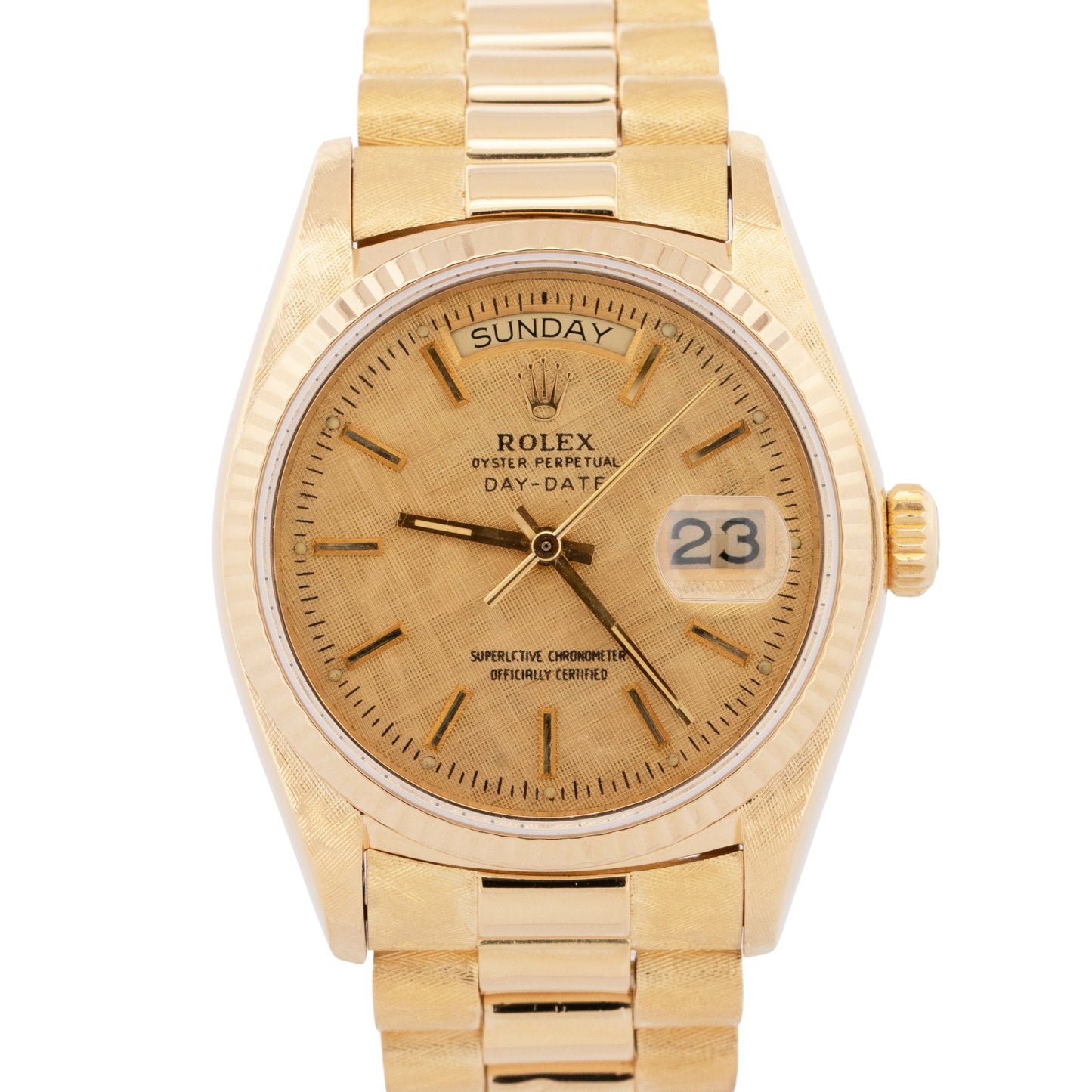 Rolex Day-Date President FLORENTINE Champagne 36mm 18K Yellow Gold Watch 18038