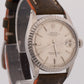 1971 Rolex DateJust 36mm SILVER Stainless Steel Engine-Turned Leather Watch 1603