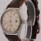 1971 Rolex DateJust 36mm SILVER Stainless Steel Engine-Turned Leather Watch 1603