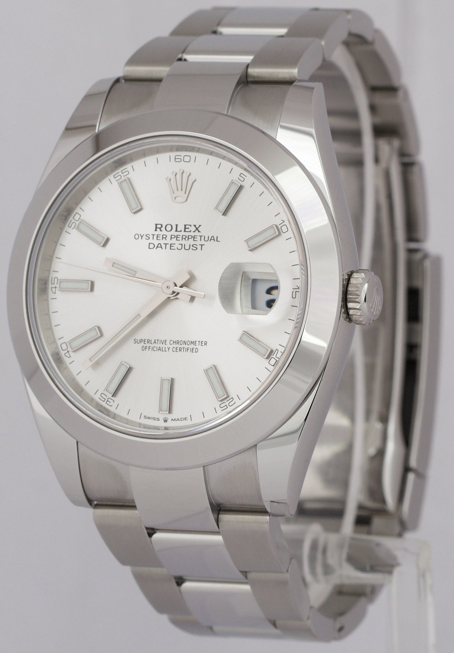 MINT 2024 PAPERS Rolex DateJust 41 SILVER Stainless Steel Oyster 41mm 126300 BOX