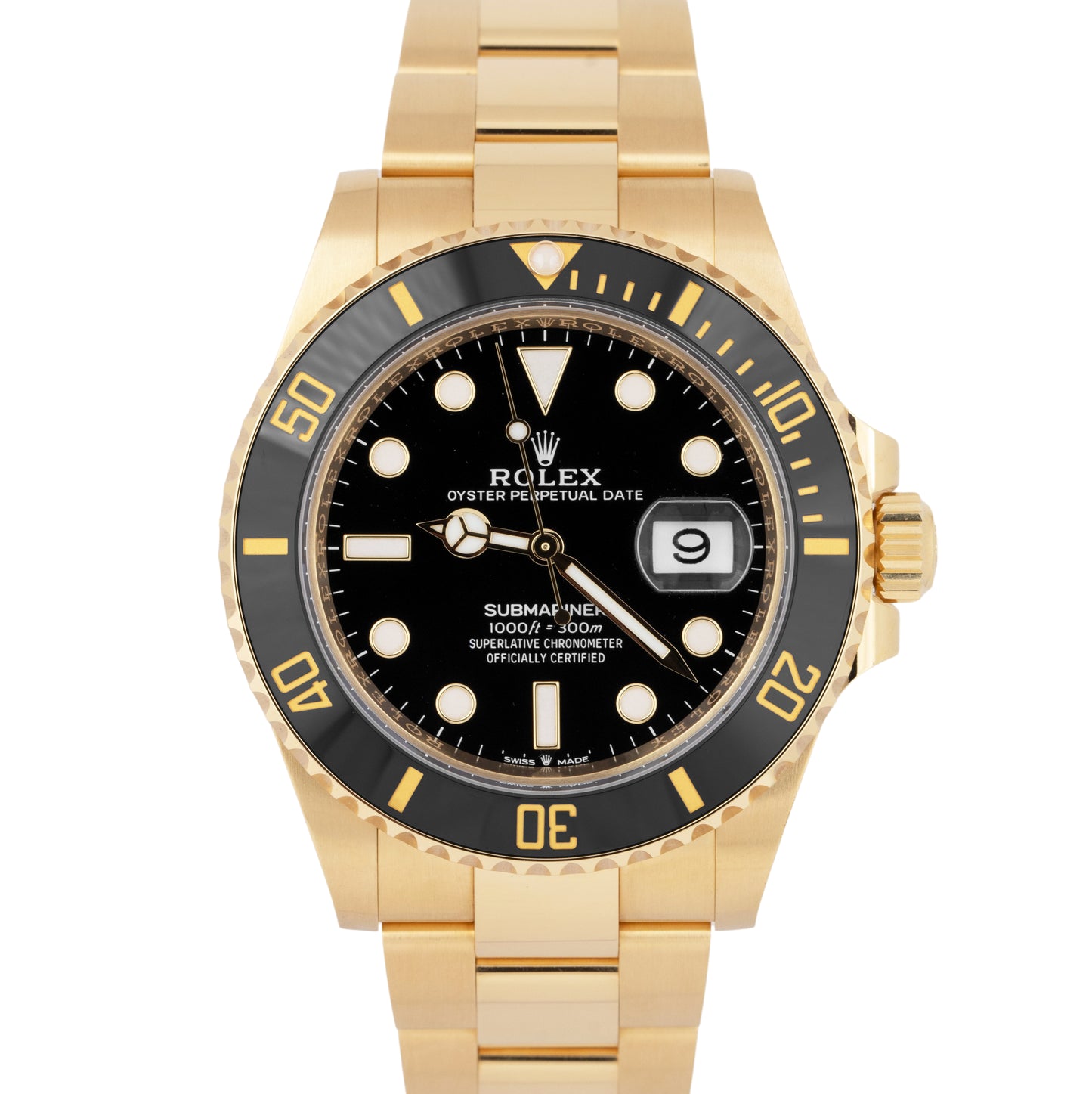 BRAND NEW 2023 PAPERS Rolex Submariner Date 41 Gold Black Watch 126618 LN B+P