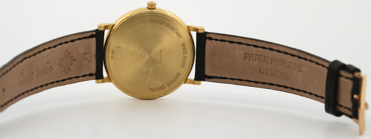 VINTAGE Patek Philippe Calatrava 18K Yellow Gold Leather 33mm Manual Watch