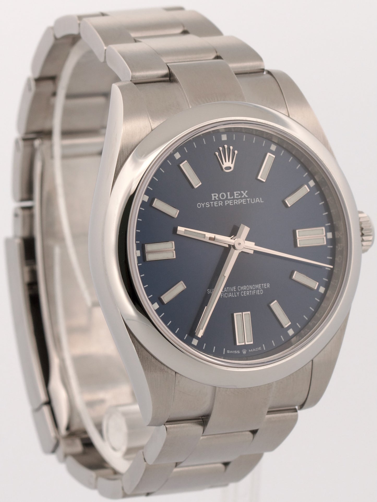 2022 PAPERS Rolex Oyster Perpetual BLUE Stainless Steel 41mm 124300 Watch BOX