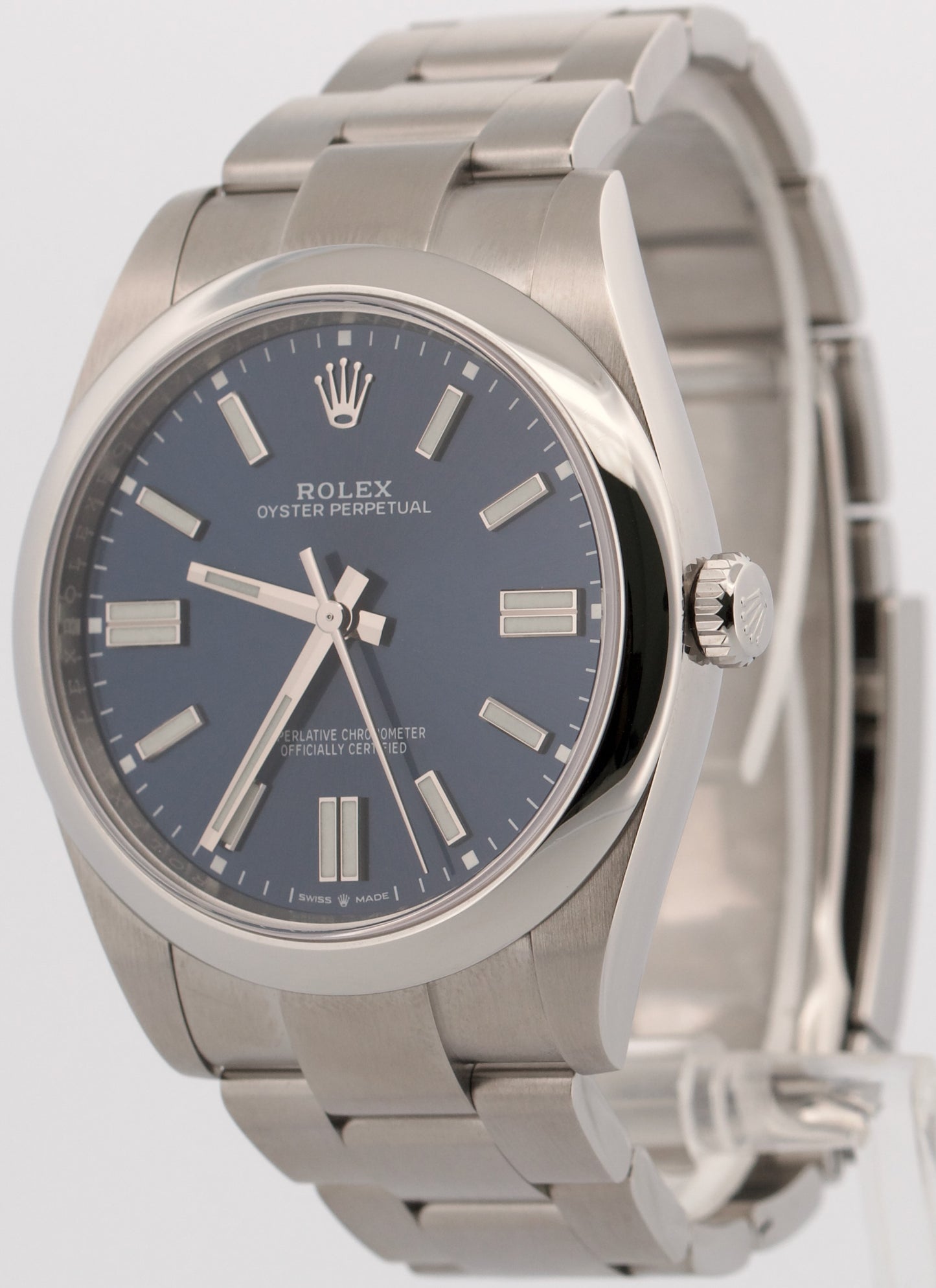 2022 PAPERS Rolex Oyster Perpetual BLUE Stainless Steel 41mm 124300 Watch BOX