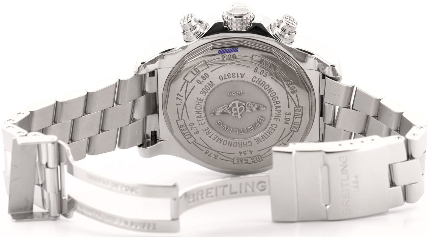 2013 Breitling Super Avenger Chronograph White 48mm Steel A13370 Box Papers