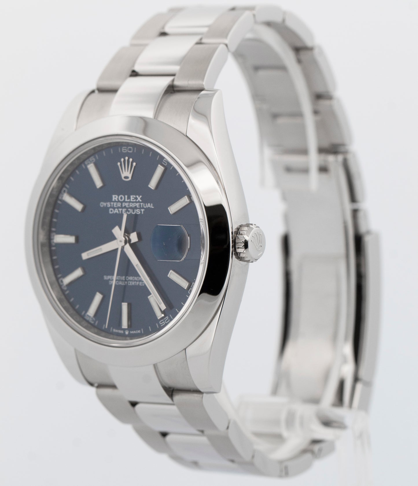 2022 PAPERS Rolex DateJust 41 BLUE Stainless Steel 41mm 126300 Watch BOX
