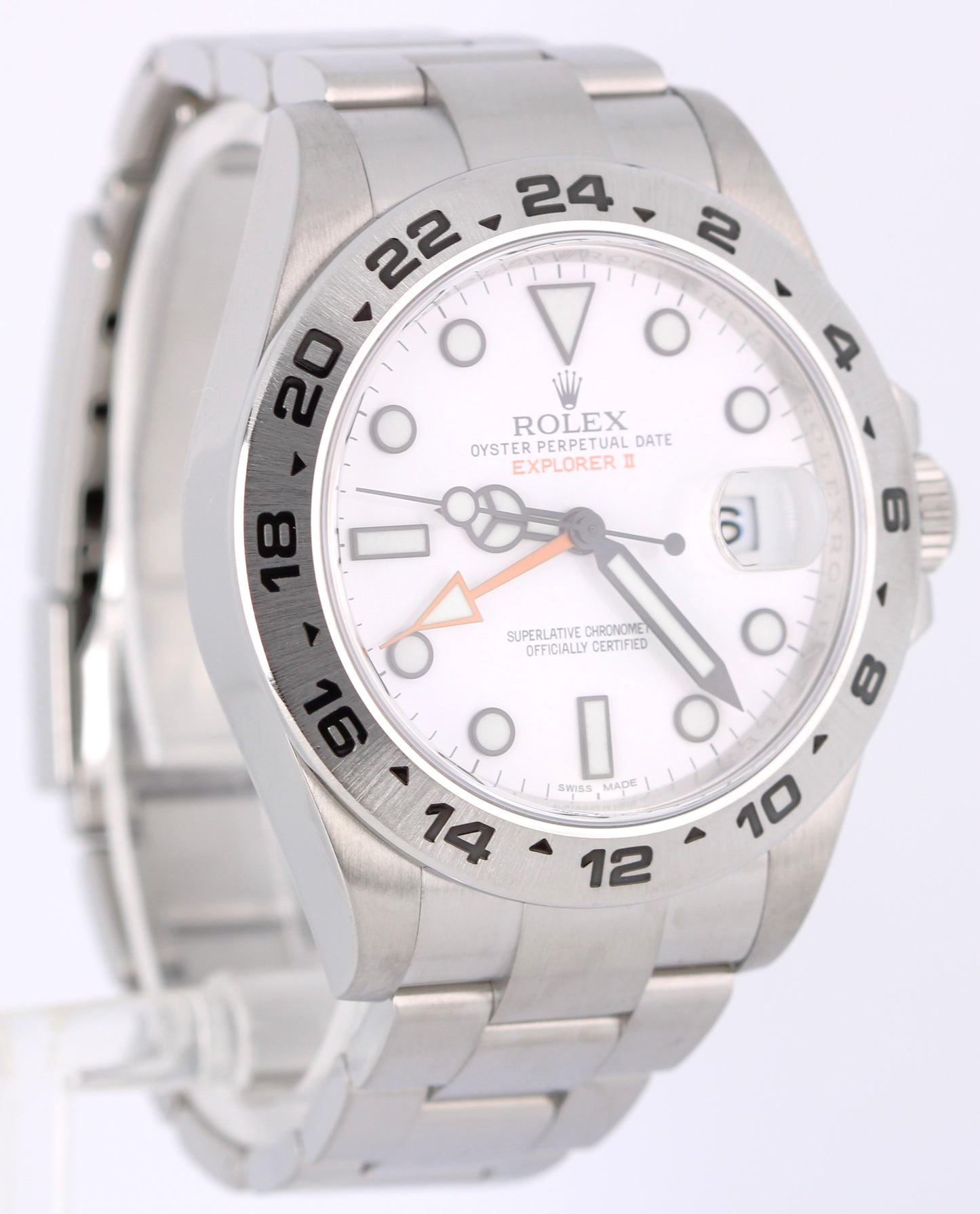 2016 PAPERS Rolex Explorer II Steel Polar White Orange 42mm 216570 Watch BOX
