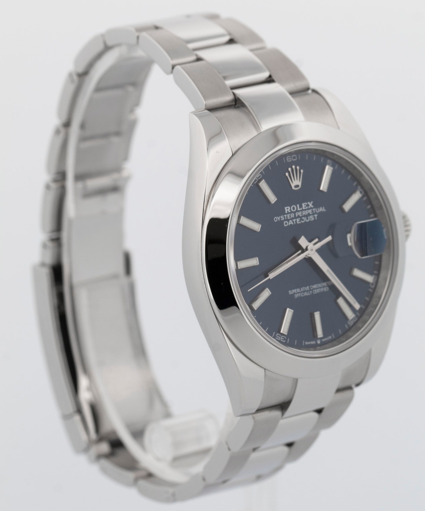 2022 PAPERS Rolex DateJust 41 BLUE Stainless Steel 41mm 126300 Watch BOX