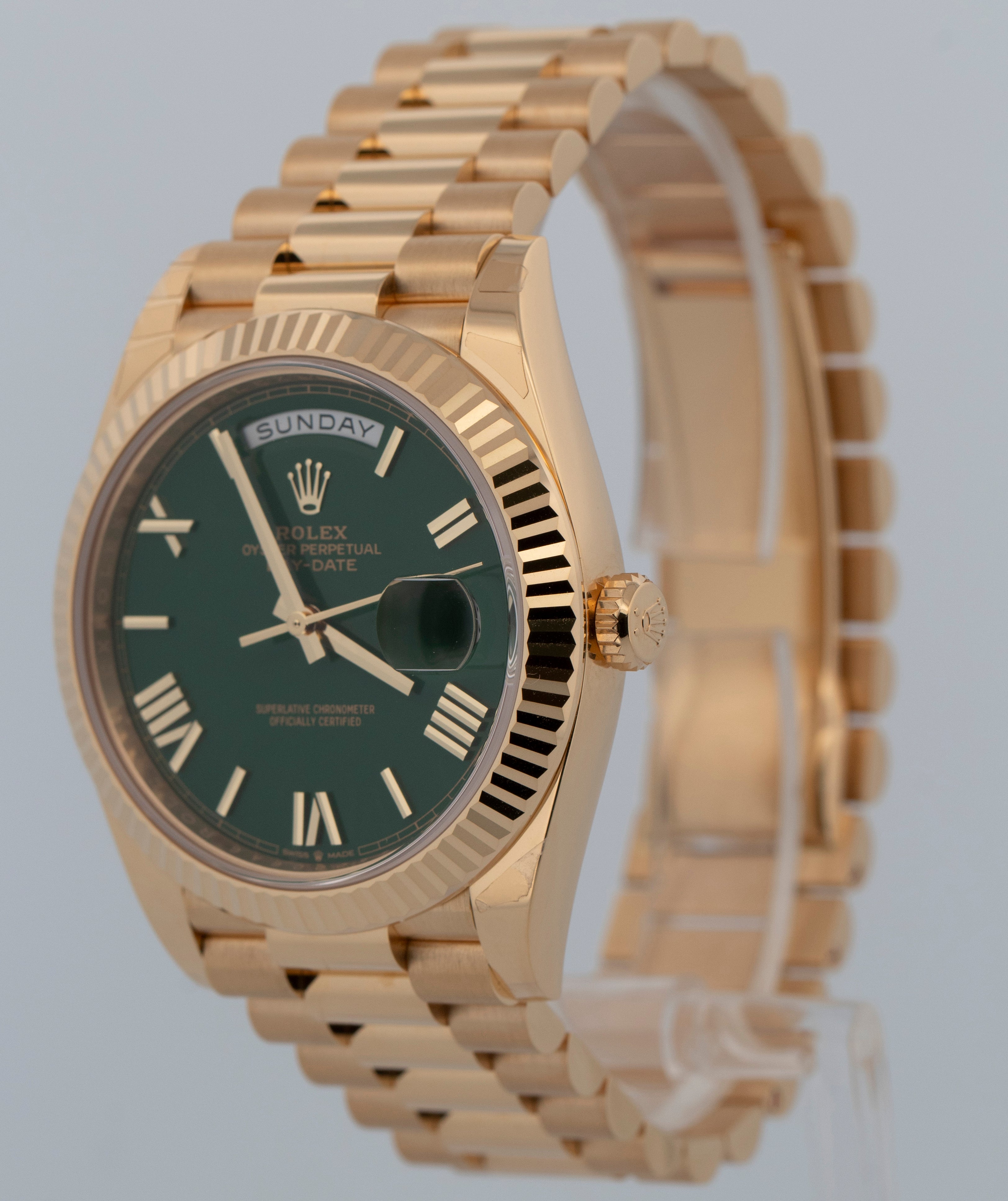 New 2026 Rolex Day-Date 228238 Green 18K Yellow Gold 40mm Watch