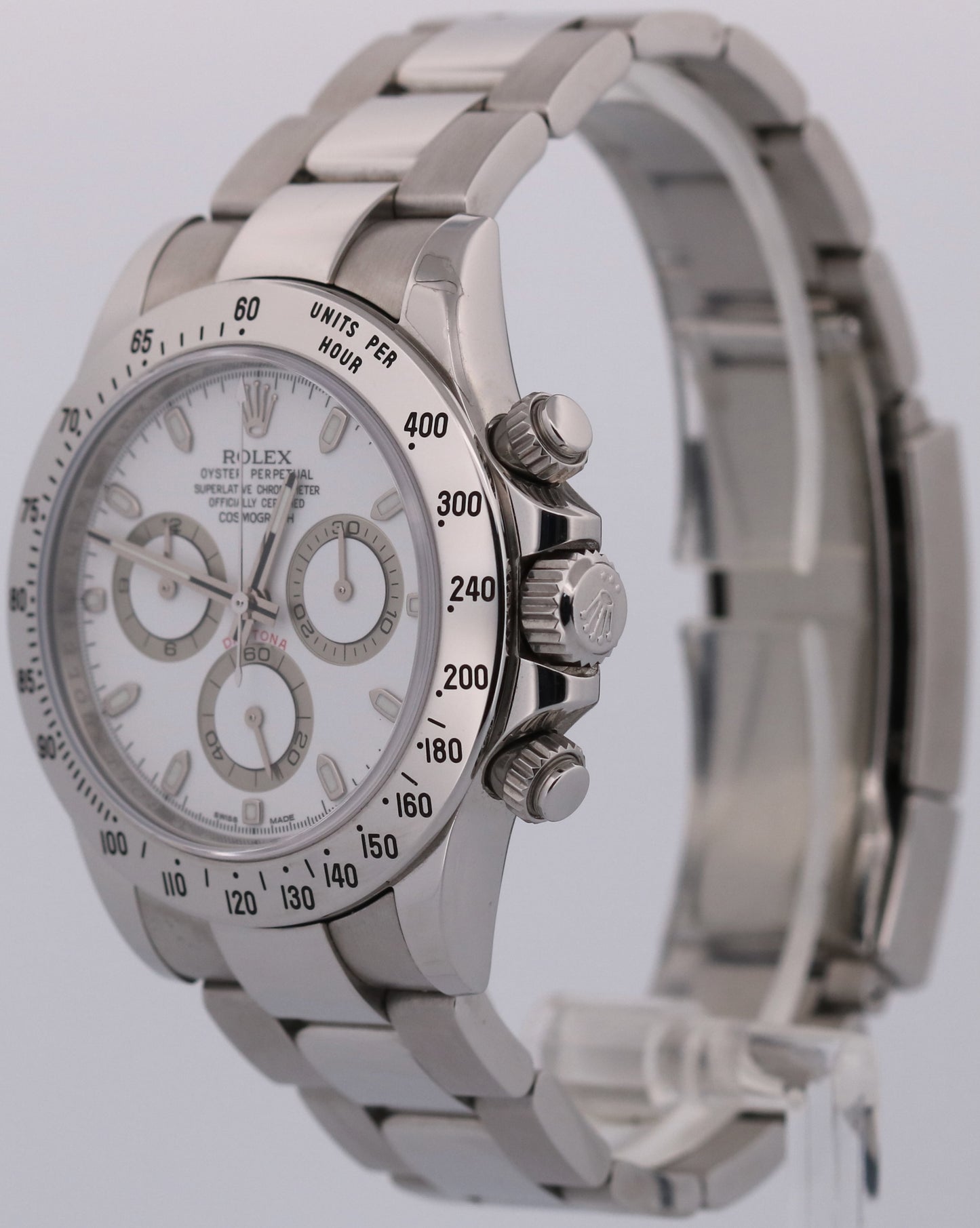 UNPOLISHED 2011 PAPERS Rolex Daytona Cosmograph APH WHITE Steel 40mm 116520 BOX