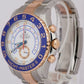 PAPERS Rolex Yacht-Master II 44mm BLUE HANDS 18K Rose Gold Steel 116681 BOX