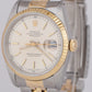 PAPERS Rolex DateJust 36mm PAPERS Silver Yellow Gold Stainless Watch 16233 BOX