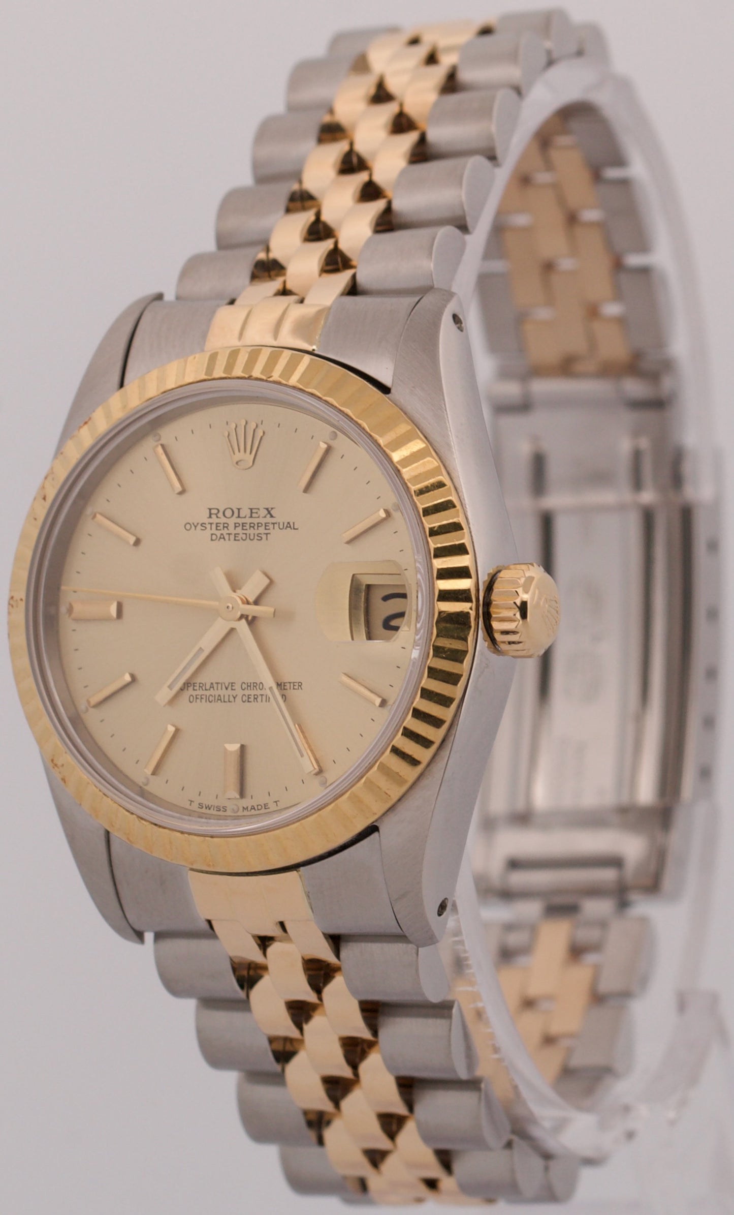 1987 Rolex DateJust Midsize CHAMPAGNE Two-Tone Gold Steel JUBILEE 31mm 68273