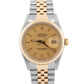 Rolex DateJust CHAMPAGNE Two-Tone 18K Yellow Gold Steel 36mm 16013 Watch