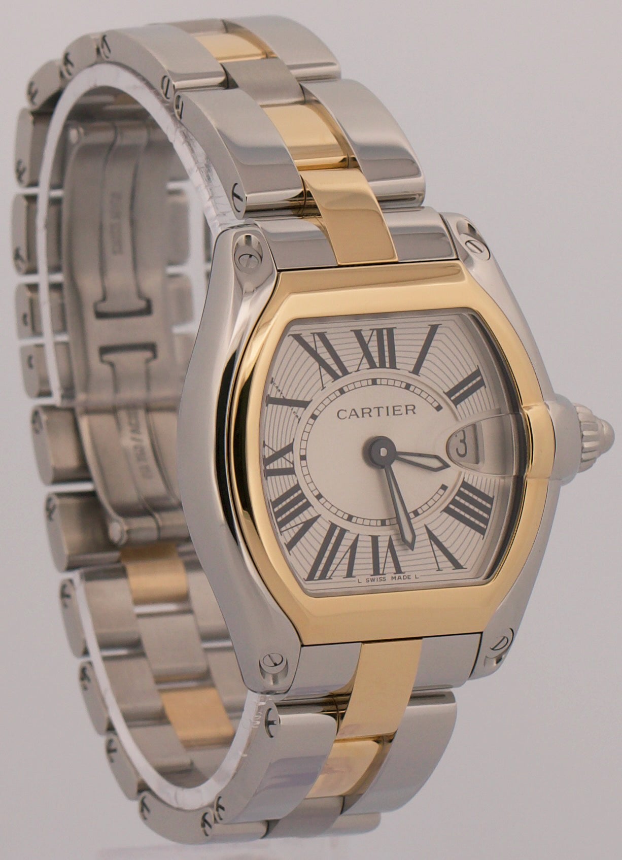 Ladies Cartier Roadster Silver Roman 31mm Quartz 18K Steel 2675 W62026Y4 Watch