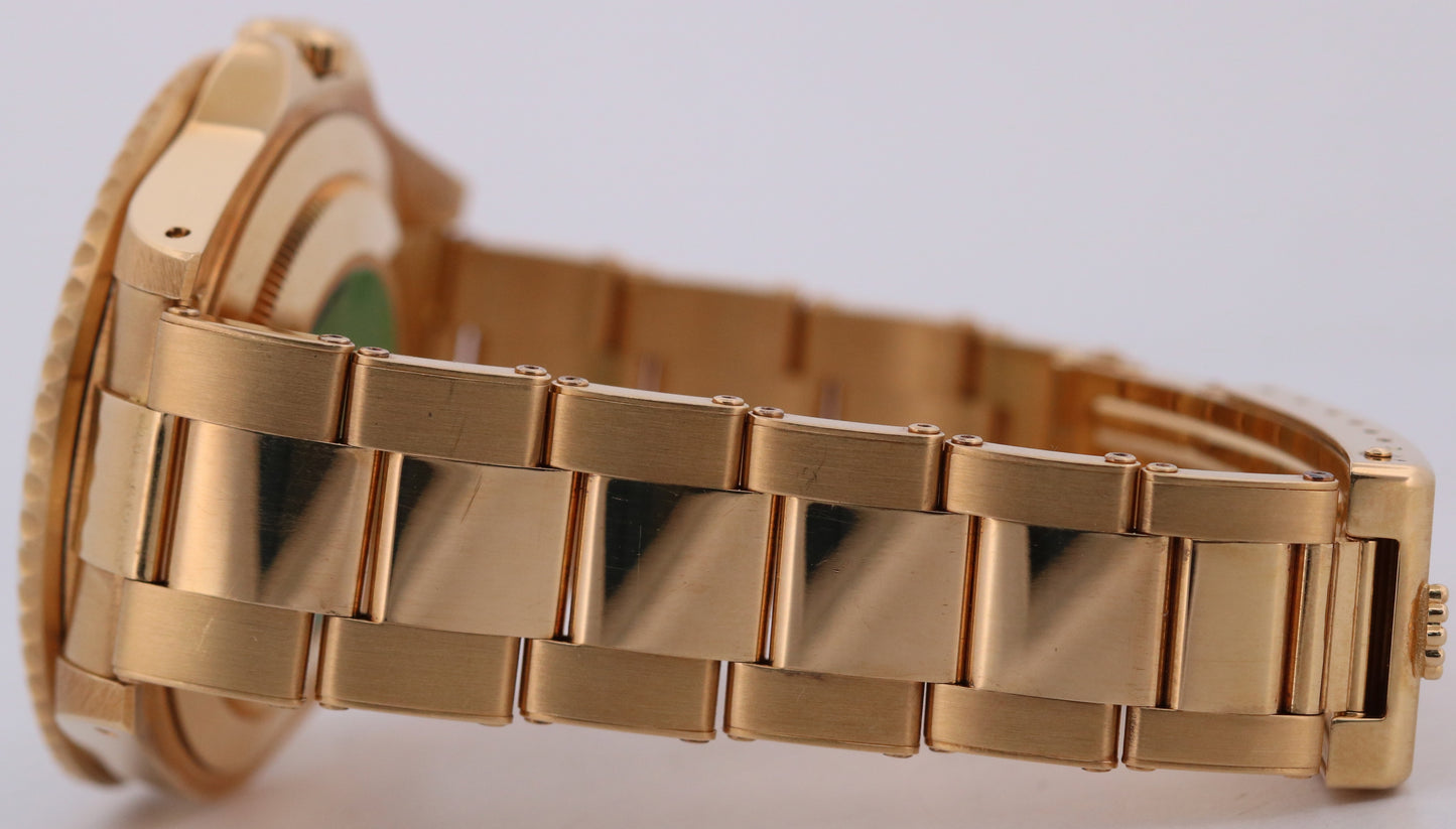 UNPOLISHED 1990 PAPERS Rolex GMT-Master II Black 40mm Yellow Gold 16718 BOX