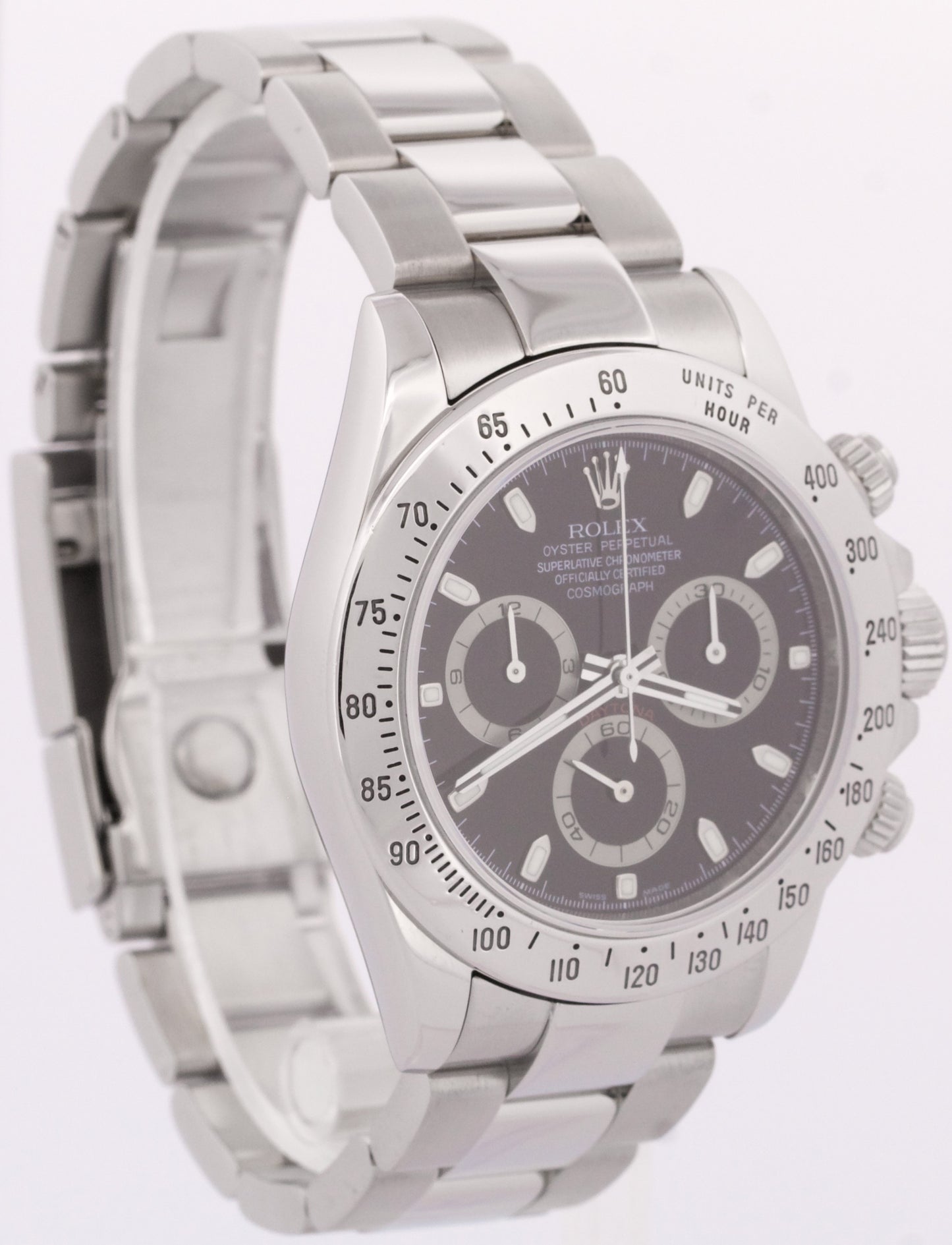 Rolex Daytona Cosmograph BLACK Stainless Steel Chronograph 40mm 116520 Watch