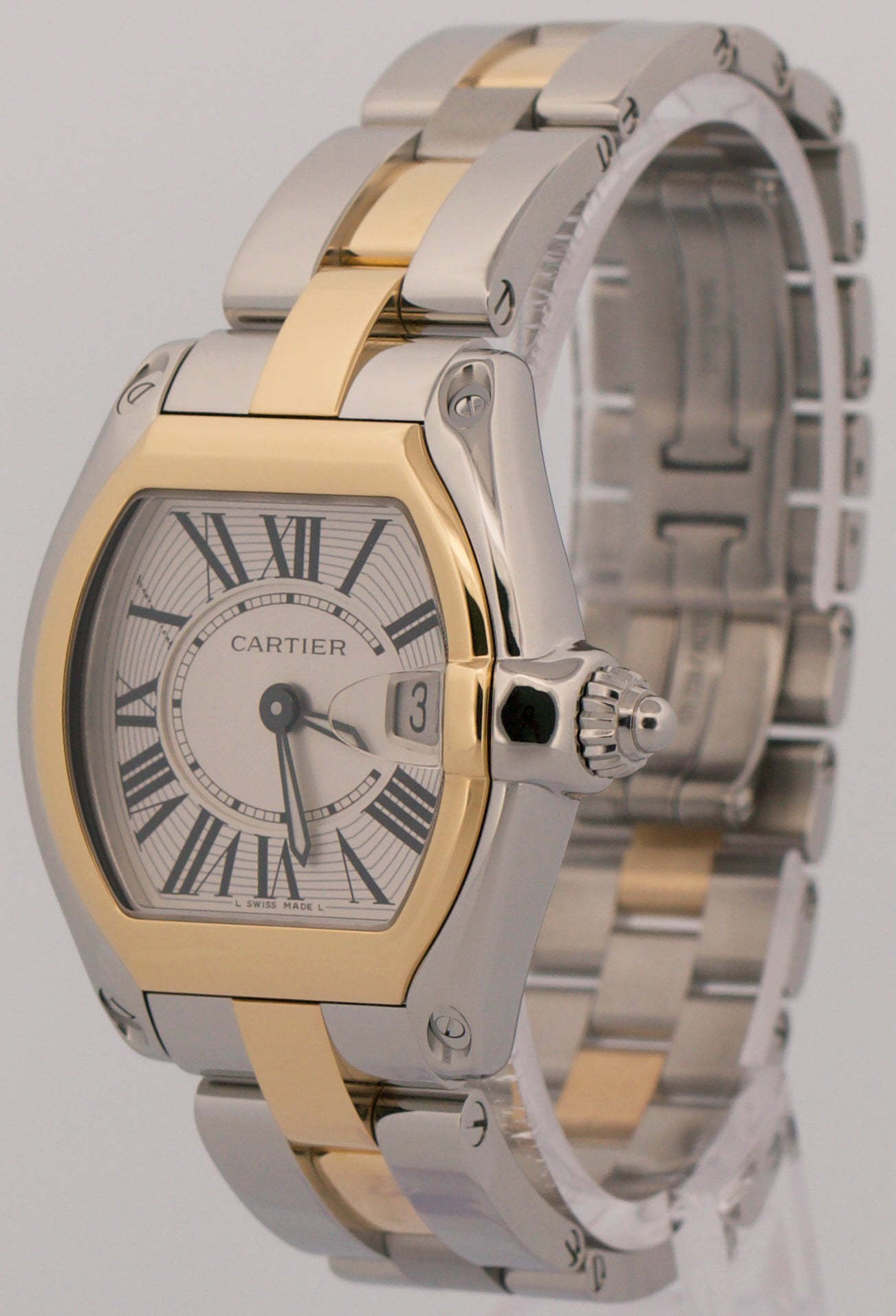 Ladies Cartier Roadster Silver Roman 31mm Quartz 18K Steel 2675 W62026Y4 Watch