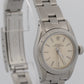 Ladies Rolex Oyster Perpetual PATINA SILVER Engine-Turned Steel 24mm Watch 67230