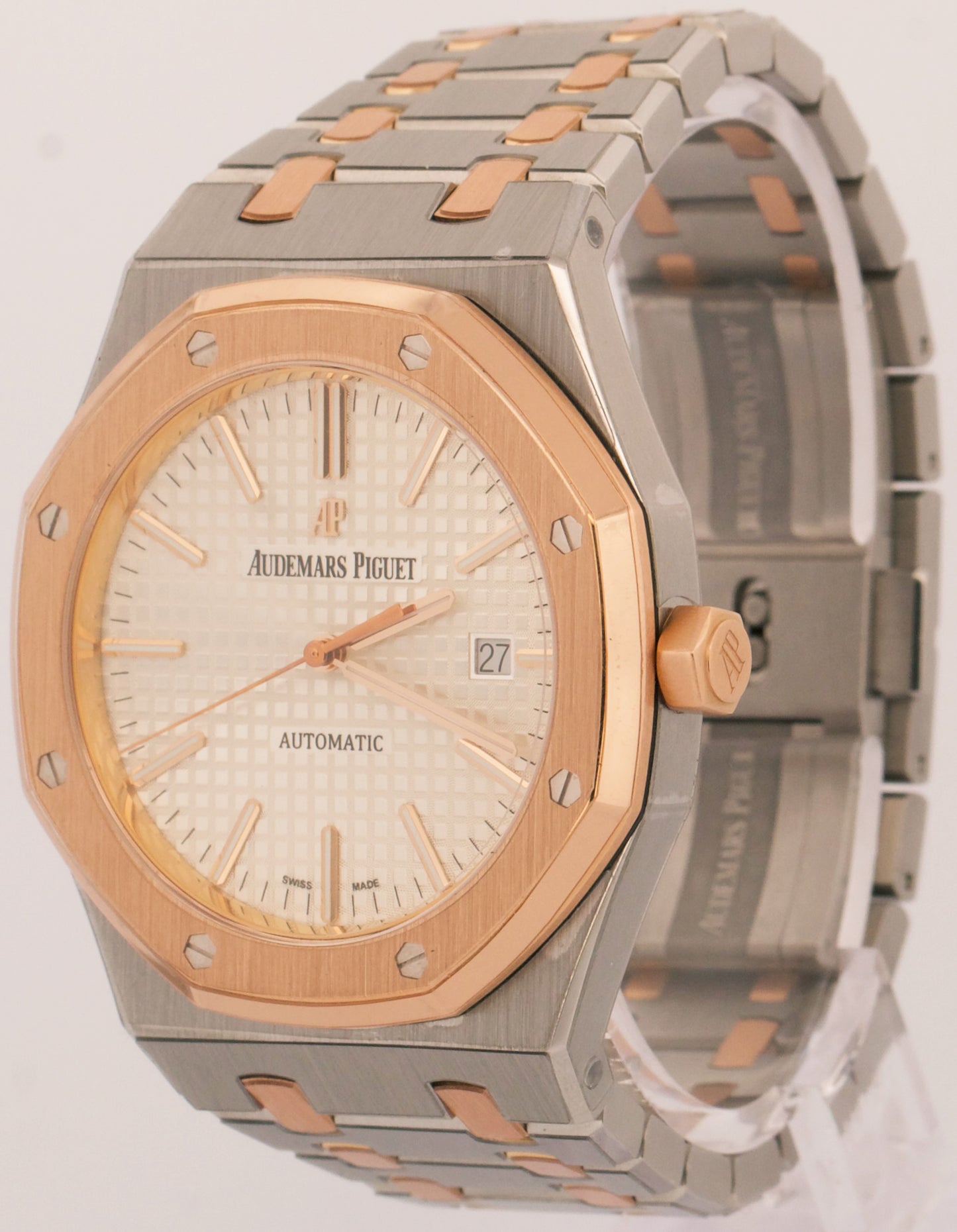 Audemars Piguet Royal Oak WHITE Steel 18K Gold 41mm 15400SR.OO.1220SR.01 BOX