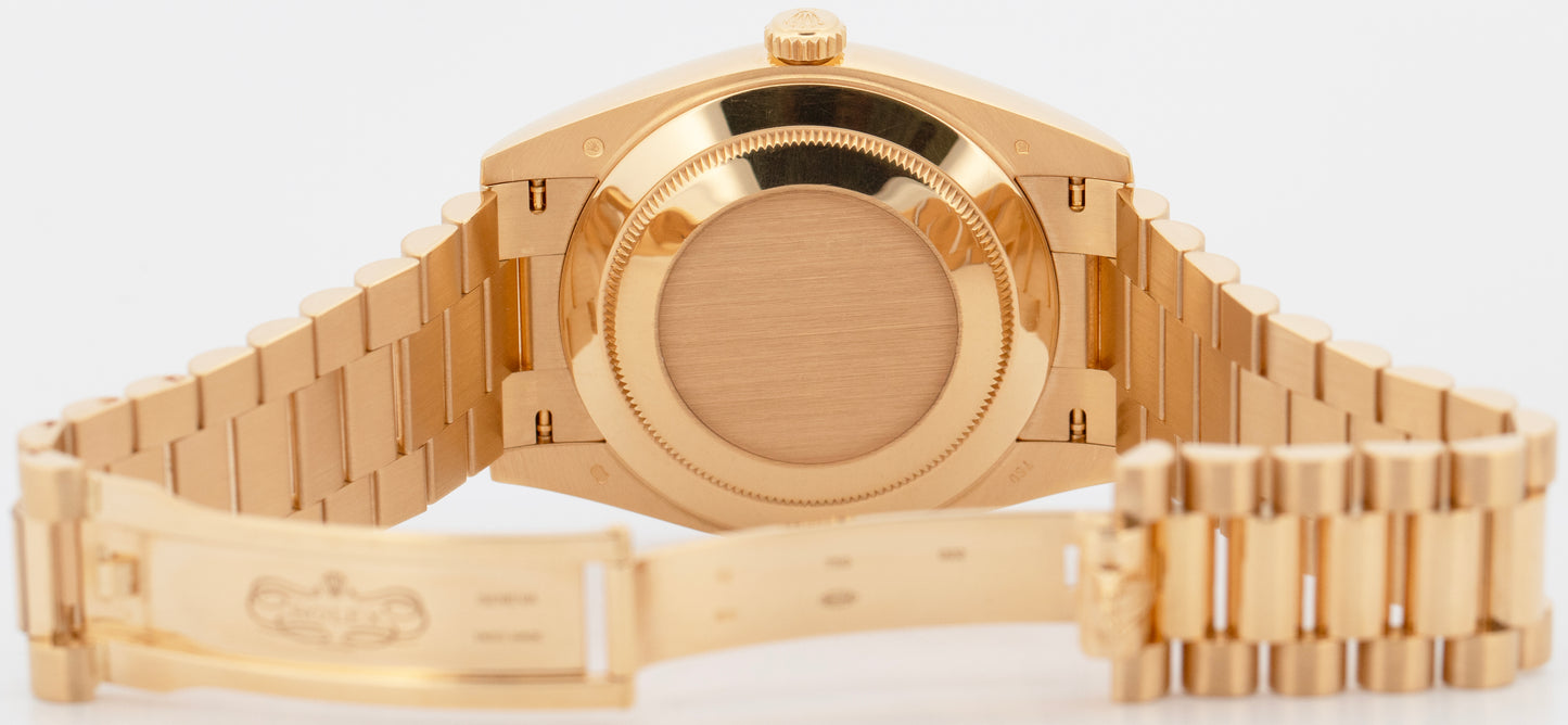 PAPERS Rolex Day-Date President 40mm WHITE ROMAN 18K Yellow Gold 228238 BOX