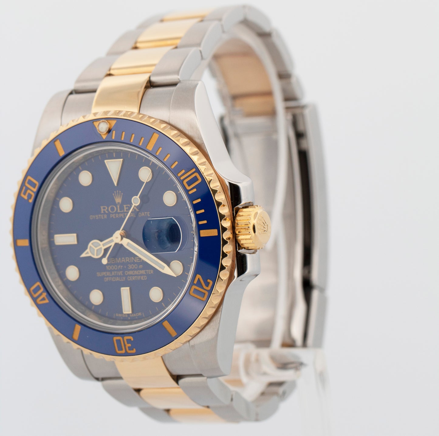 2010 PAPERS Rolex Submariner Date FLAT BLUE Two-Tone 40mm 116613 LB Watch BOX