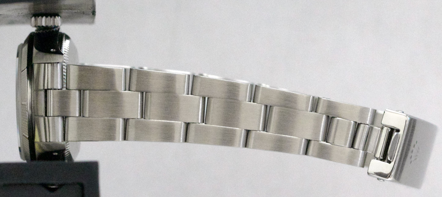 Ladies Rolex Oyster Perpetual PATINA SILVER Engine-Turned Steel 24mm Watch 67230