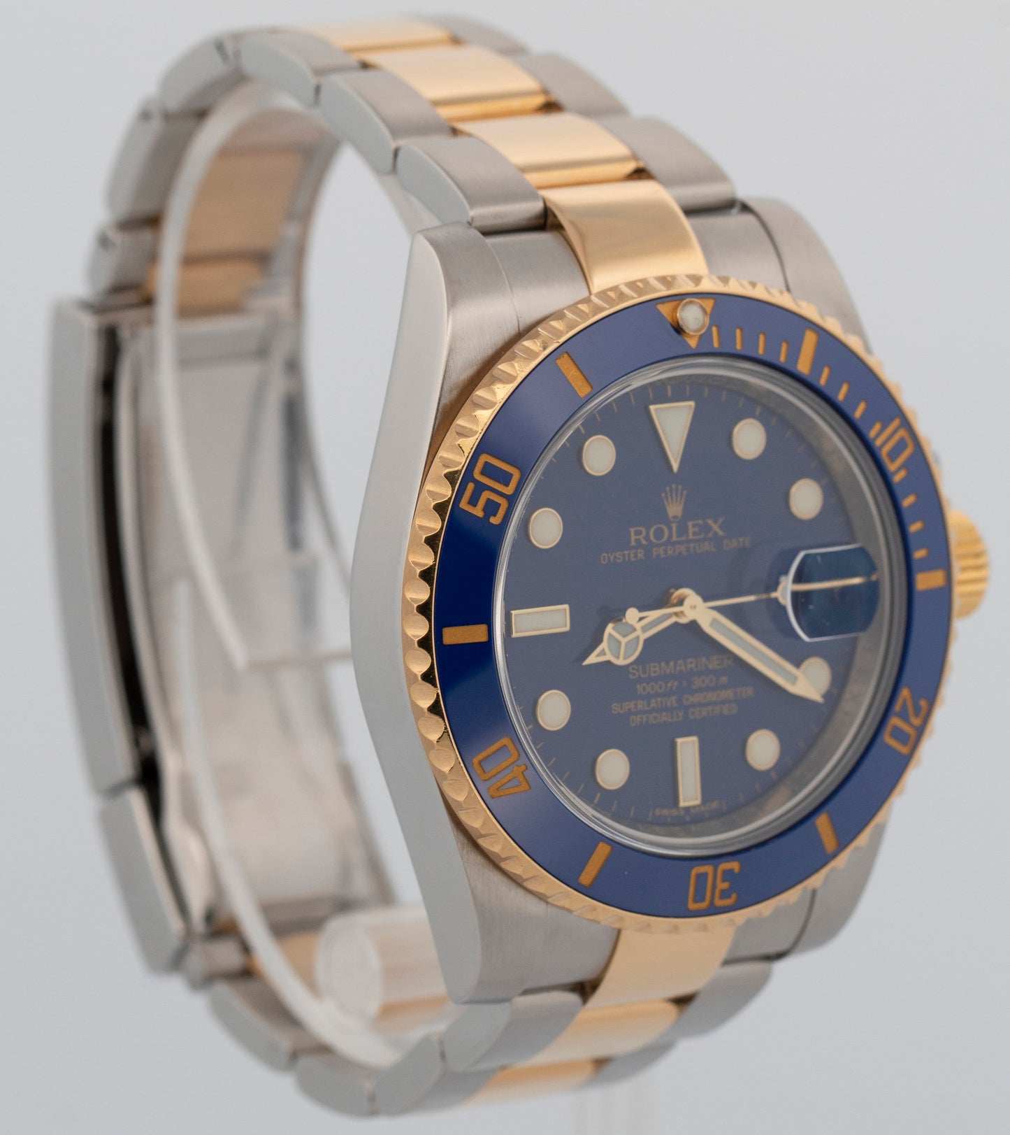 2010 PAPERS Rolex Submariner Date FLAT BLUE Two-Tone 40mm 116613 LB Watch BOX
