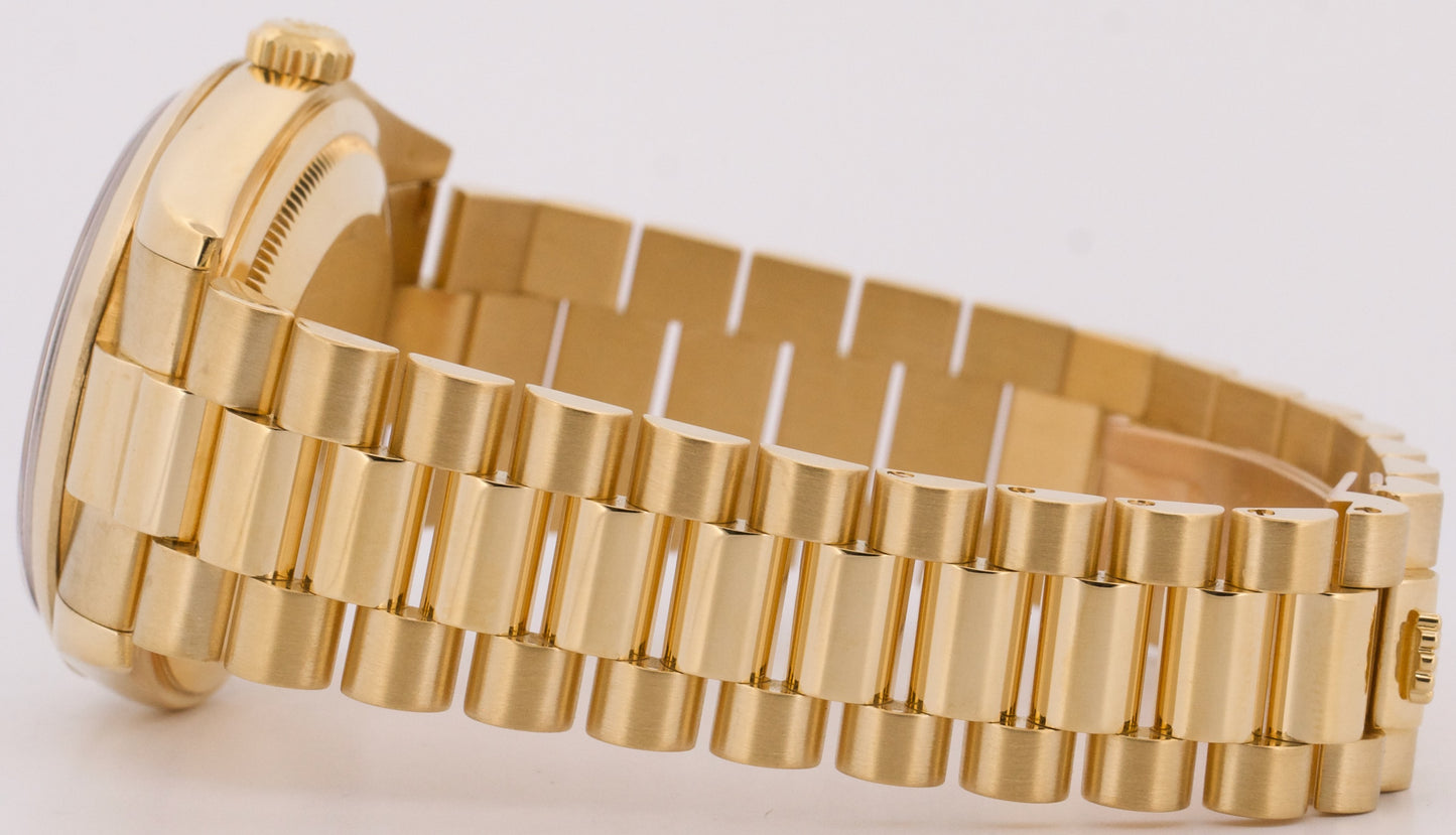 PAPERS Rolex Day-Date President WHITE ROMAN 18K Yellow Gold 36mm 118208 BOX