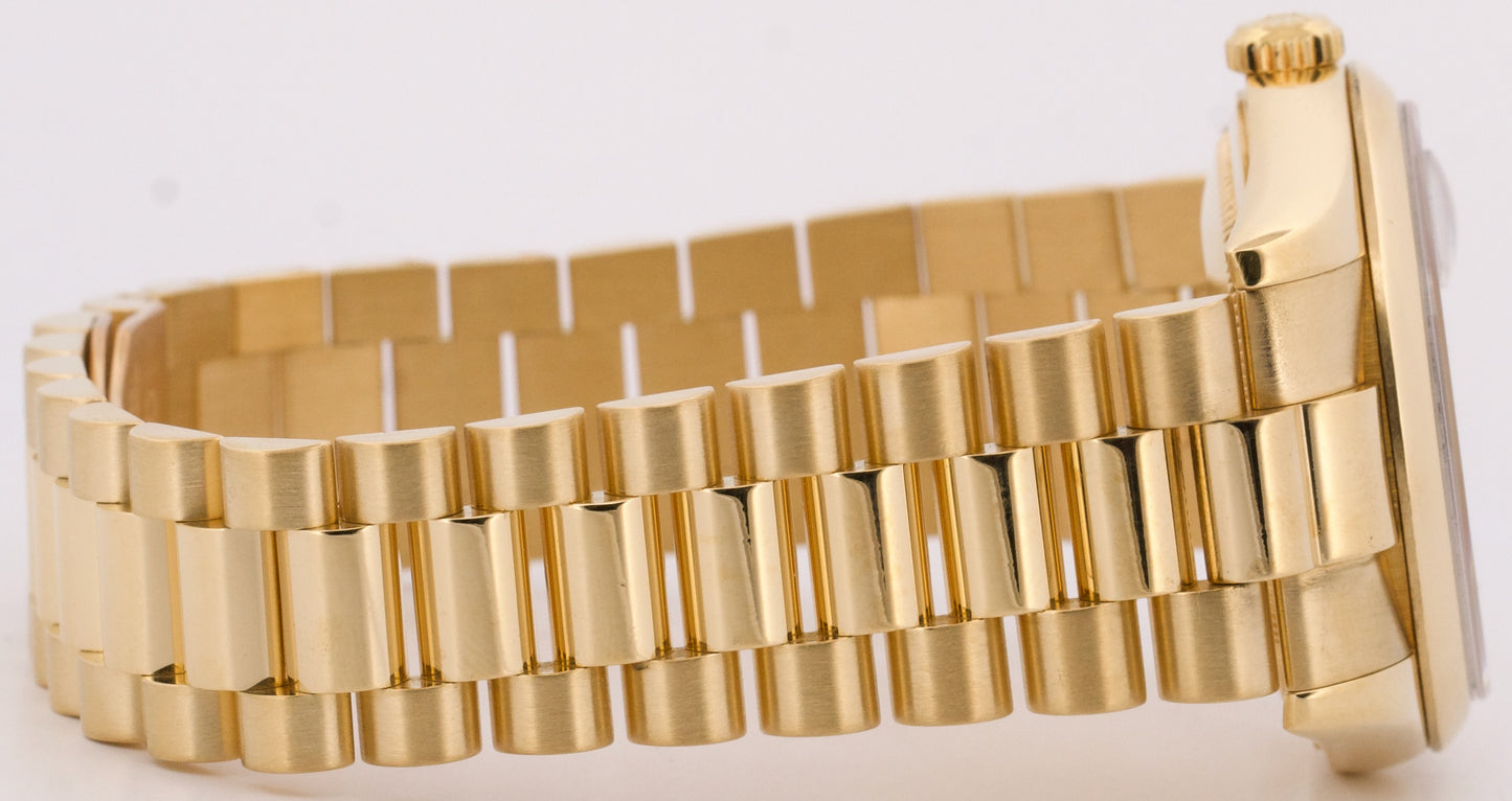 PAPERS Rolex Day-Date President WHITE ROMAN 18K Yellow Gold 36mm 118208 BOX