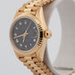 Ladies Rolex DateJust President BLUE ROMAN 18K Yellow Gold 26mm 69178 Watch