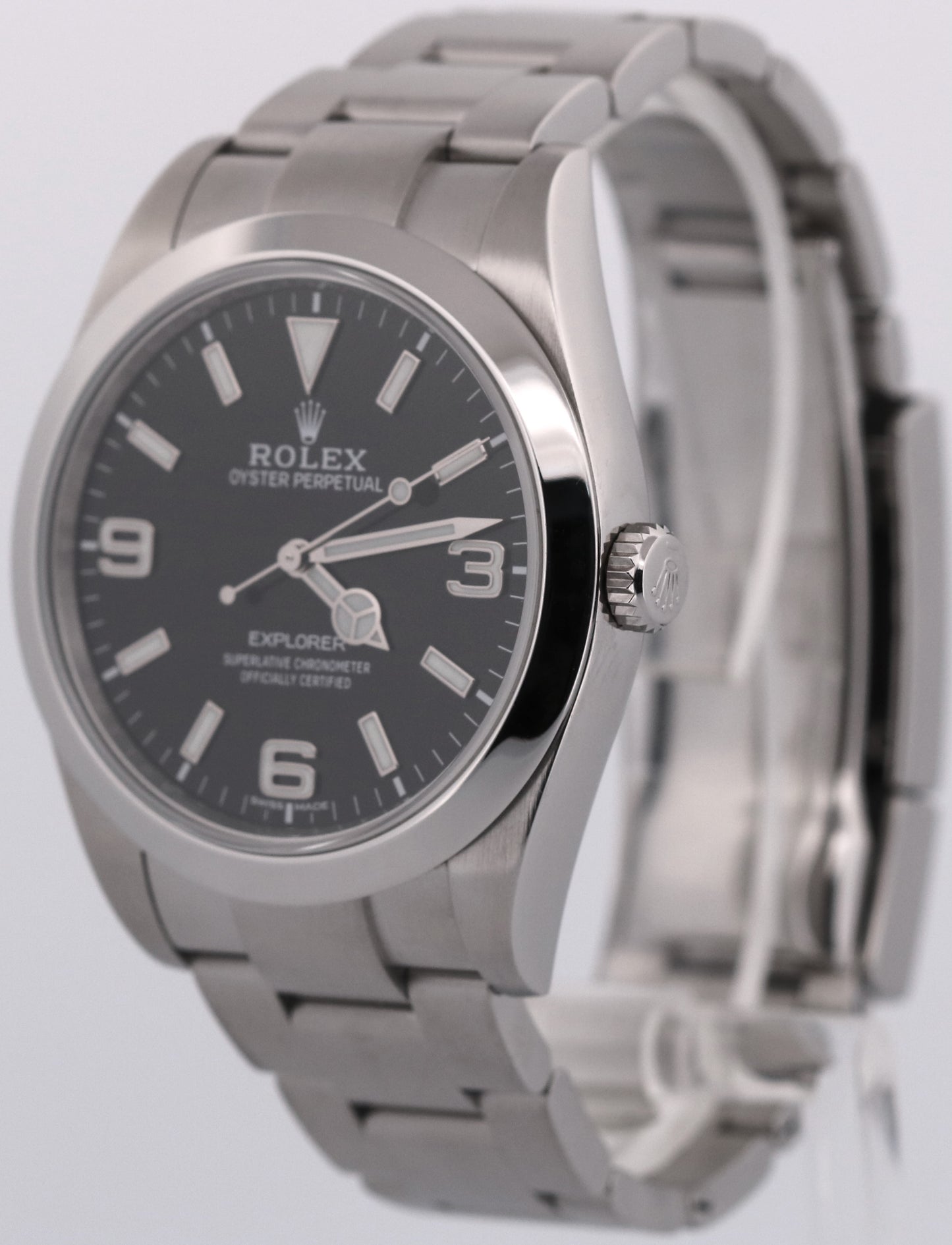 2017 PAPERS Rolex Explorer BLACK Stainless Steel MK2 39mm Oyster 214270 BOX