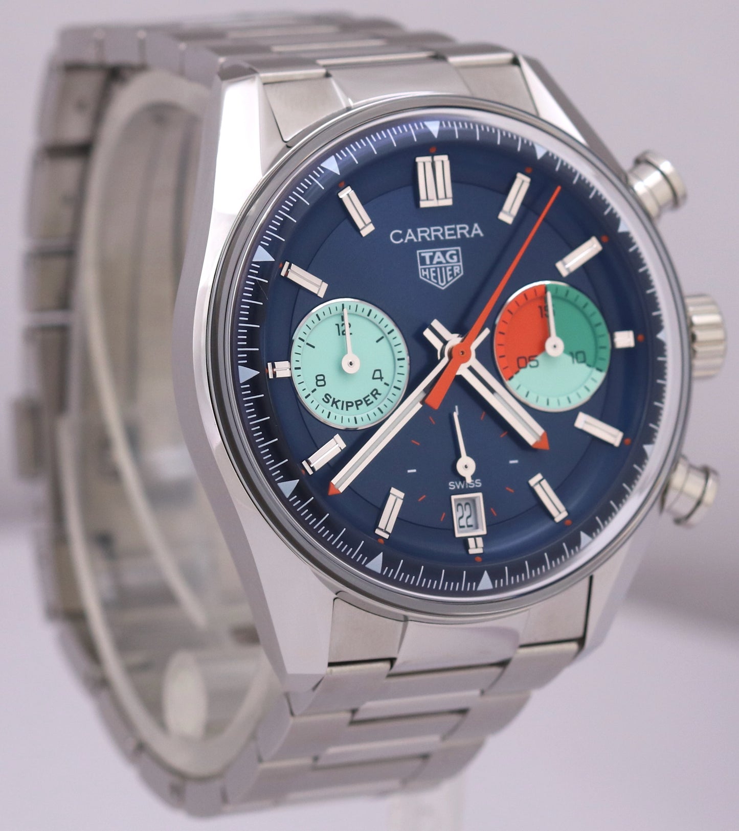 MINT 2024 PAPERS Tag Heuer Carrera Skipper BLUE Steel 39mm CBS2213.FN6002 BOX