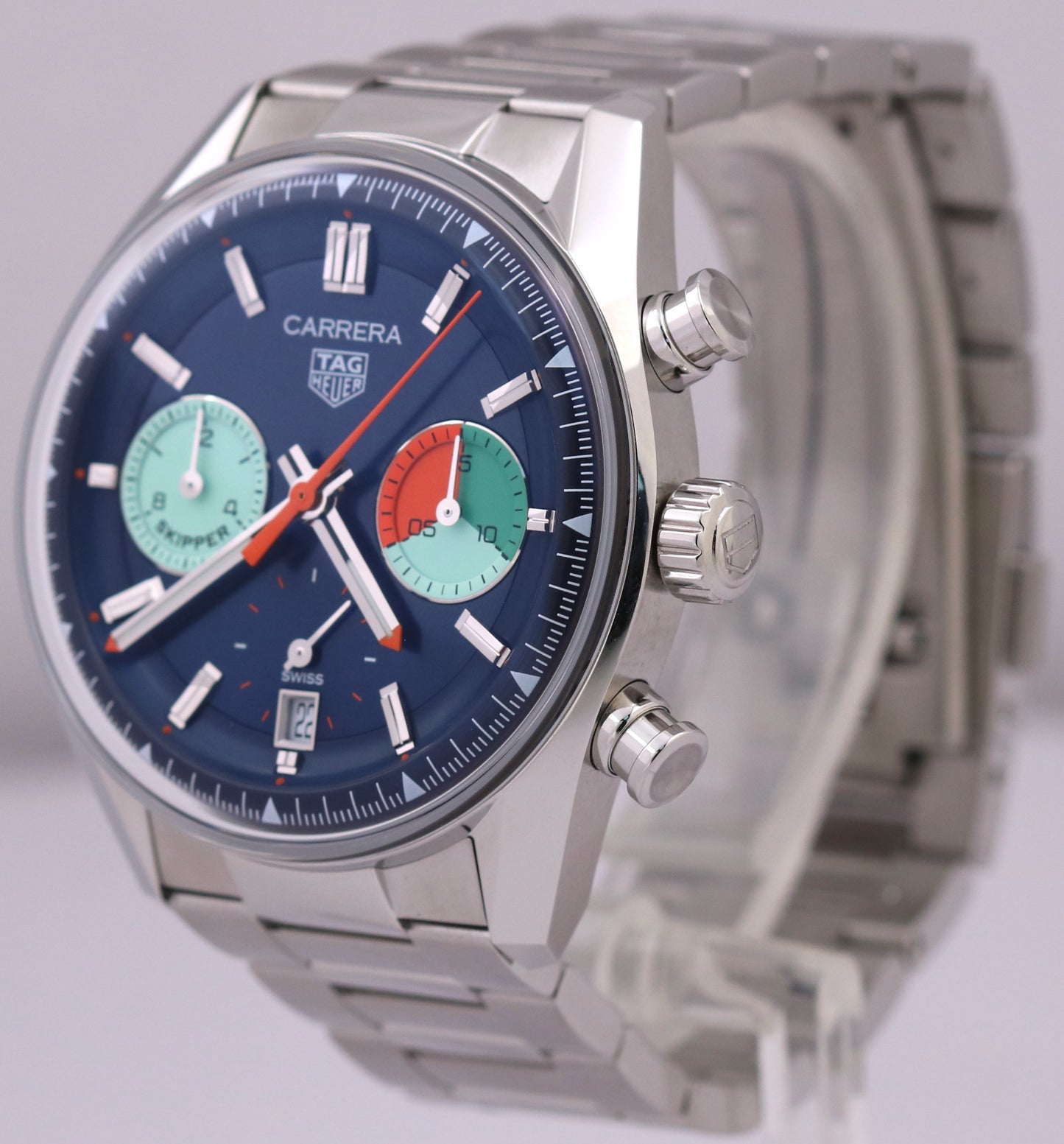 MINT 2024 PAPERS Tag Heuer Carrera Skipper BLUE Steel 39mm CBS2213.FN6002 BOX