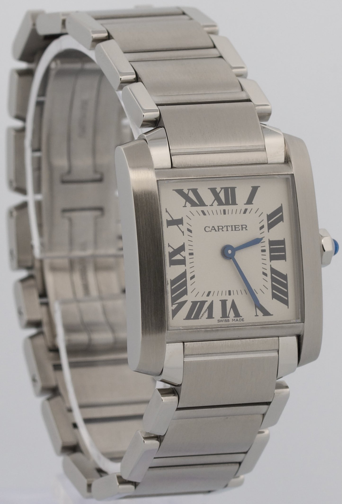 Ladies Cartier Tank Francaise 25mm IVORY WHITE Roman Quartz Steel WSTA0005 3751