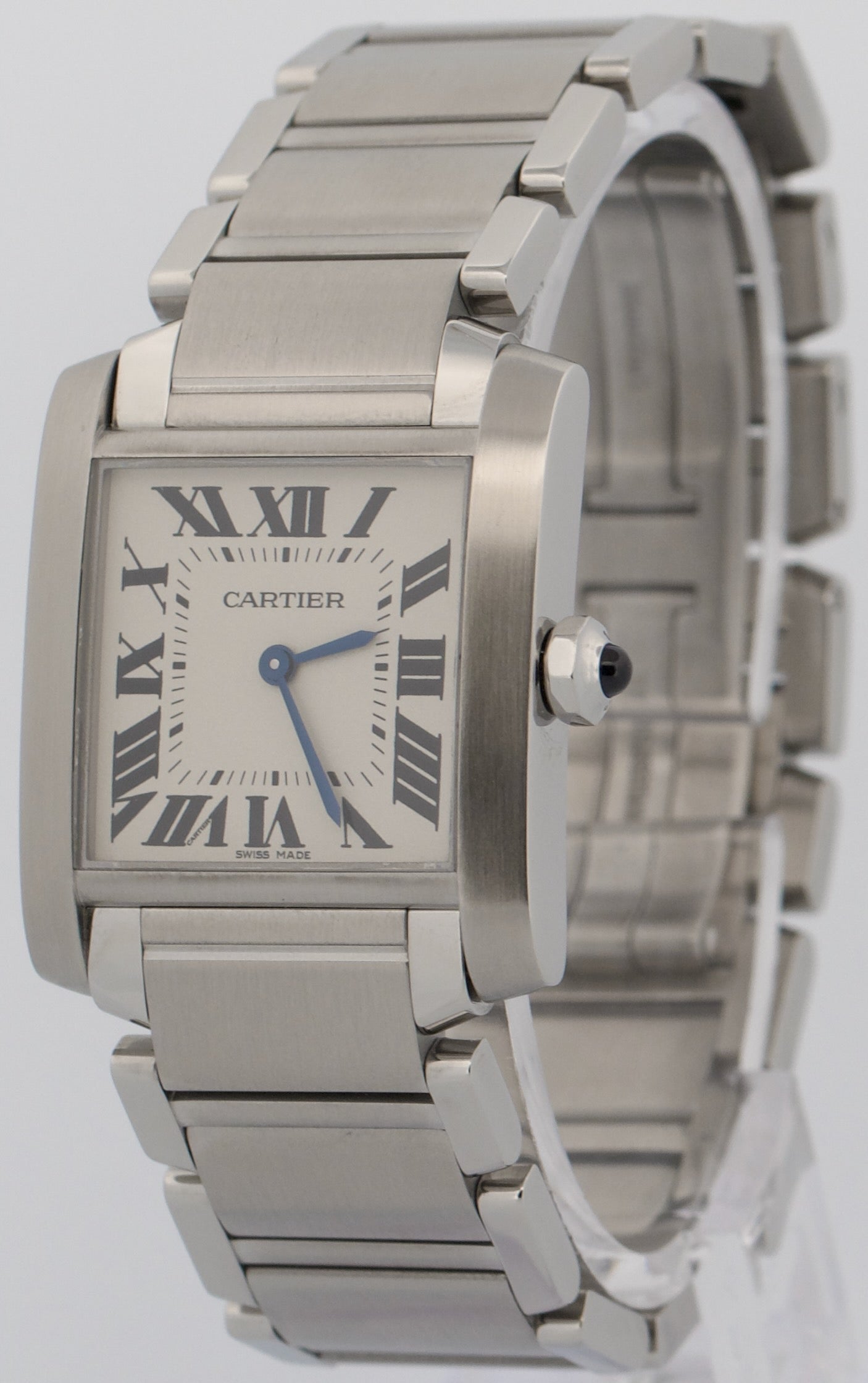 Ladies Cartier Tank Francaise 25mm IVORY WHITE Roman Quartz Steel WSTA0005 3751