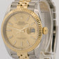 Rolex DateJust CHAMPAGNE Fluted 36mm Steel 18K Yellow Gold JUBILEE Watch 126233