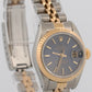 Ladies Rolex DateJust 26mm BLUE 18K Yellow Gold Steel Fluted JUBILEE 69173 Watch