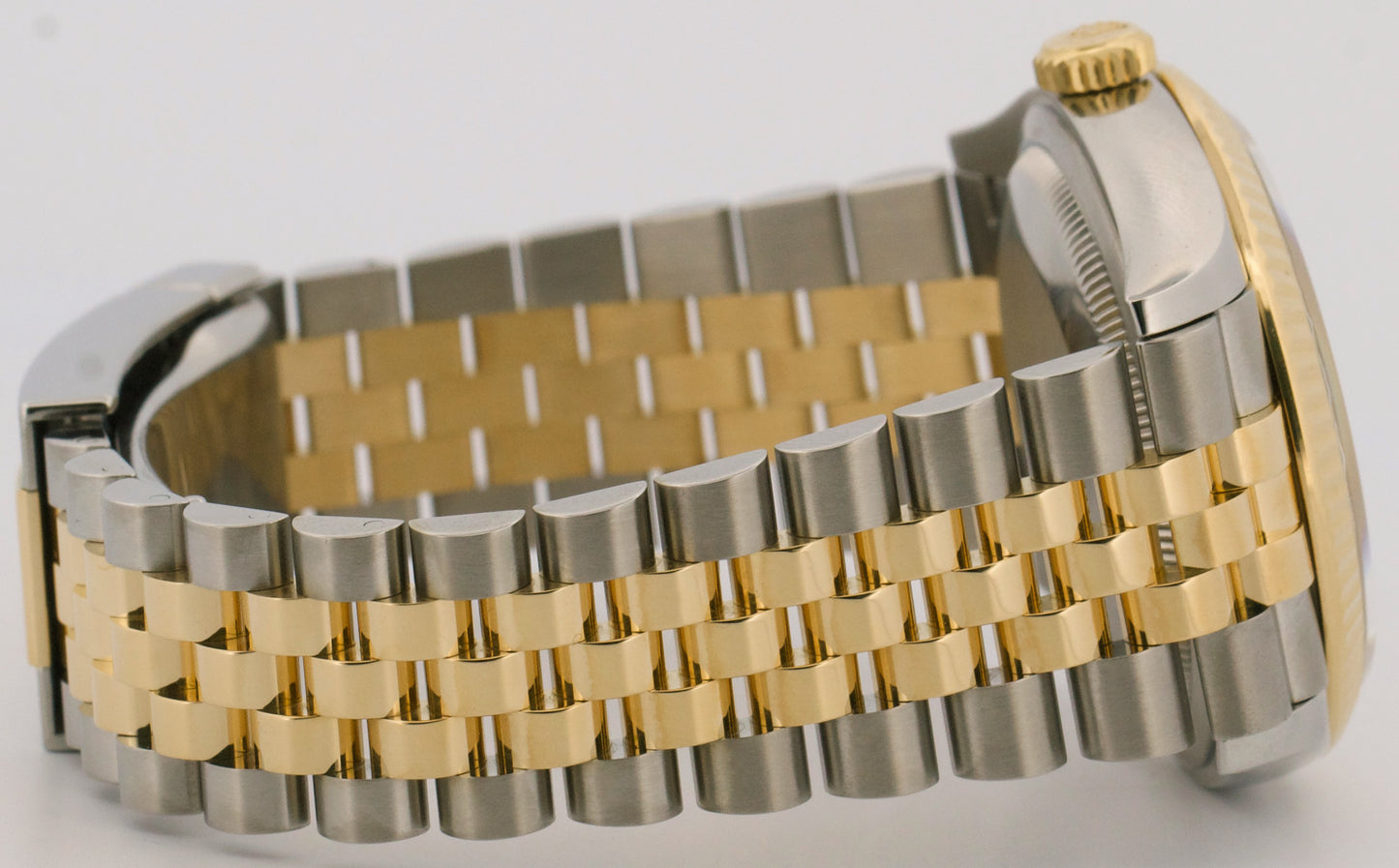 Rolex DateJust CHAMPAGNE Fluted 36mm Steel 18K Yellow Gold JUBILEE Watch 126233