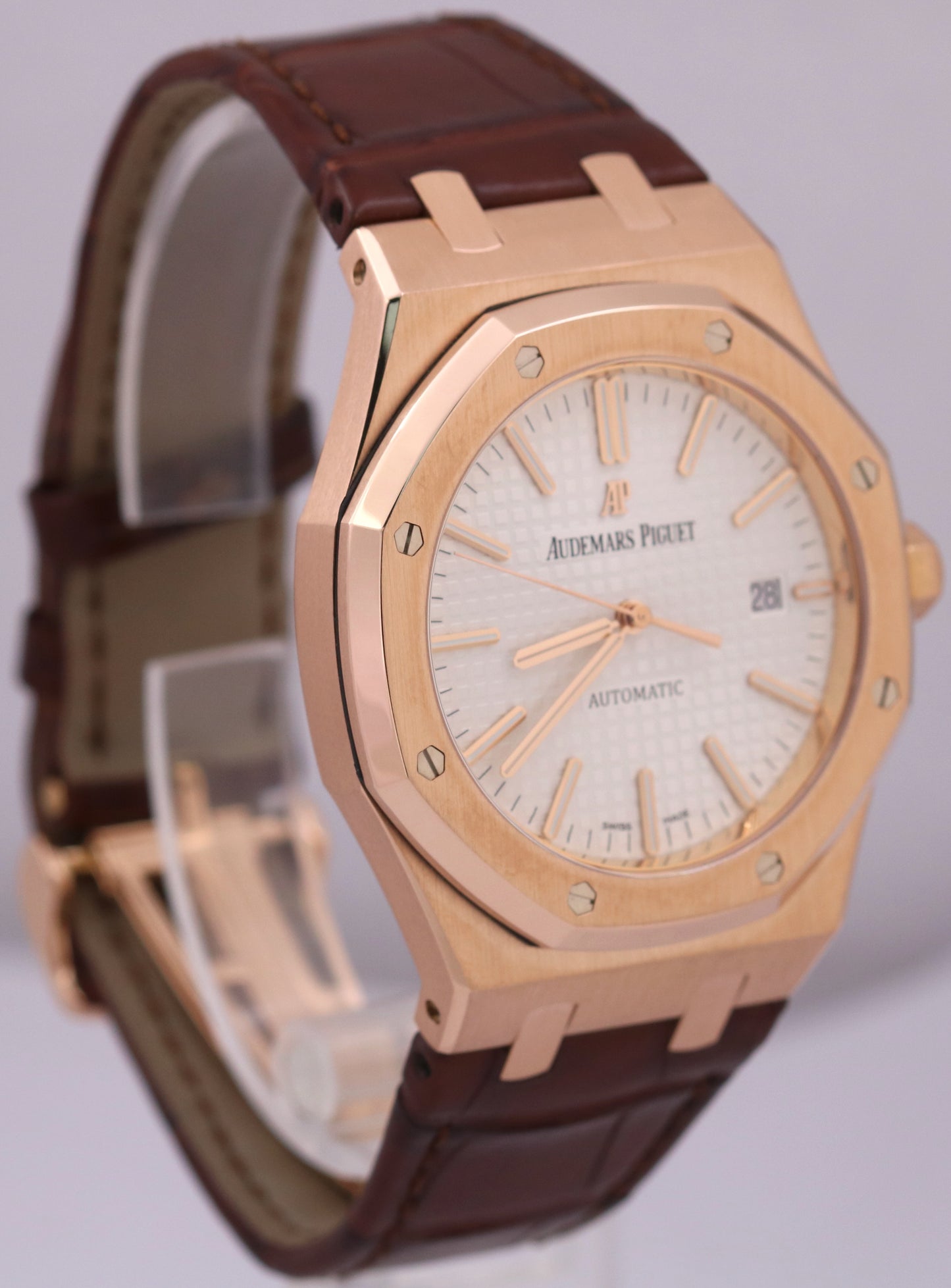 MINT PAPERS Audemars Piguet Royal Oak 41mm 18K Rose Gold Leather 15400OR BOX