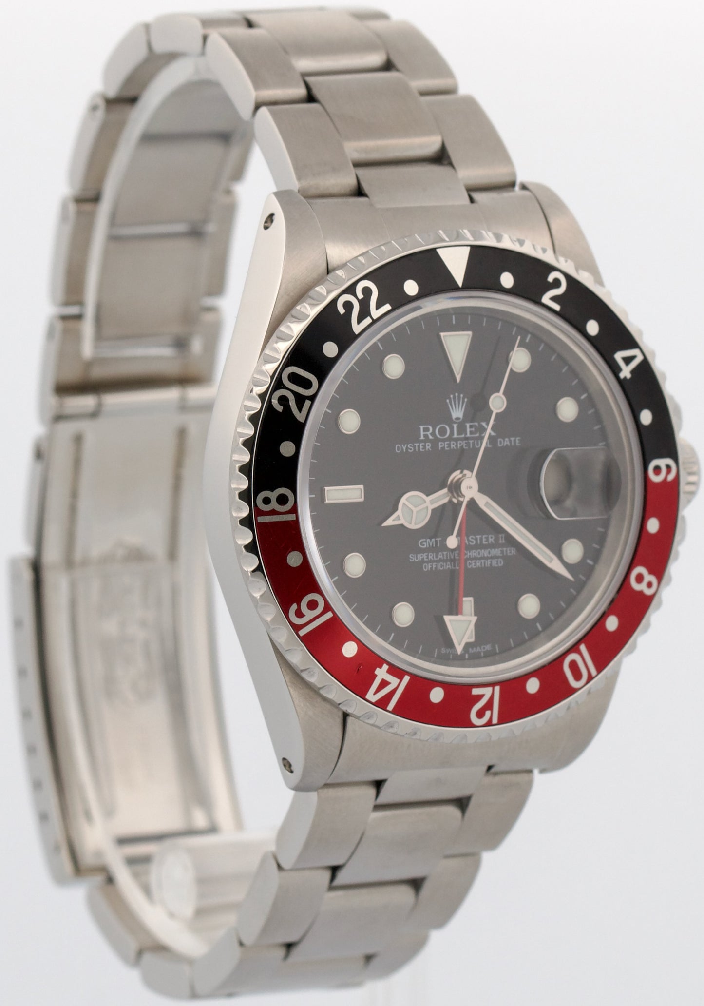 1993 Rolex GMT-Master II 40mm COKE Red Black Stainless Steel Oyster 16710 Watch