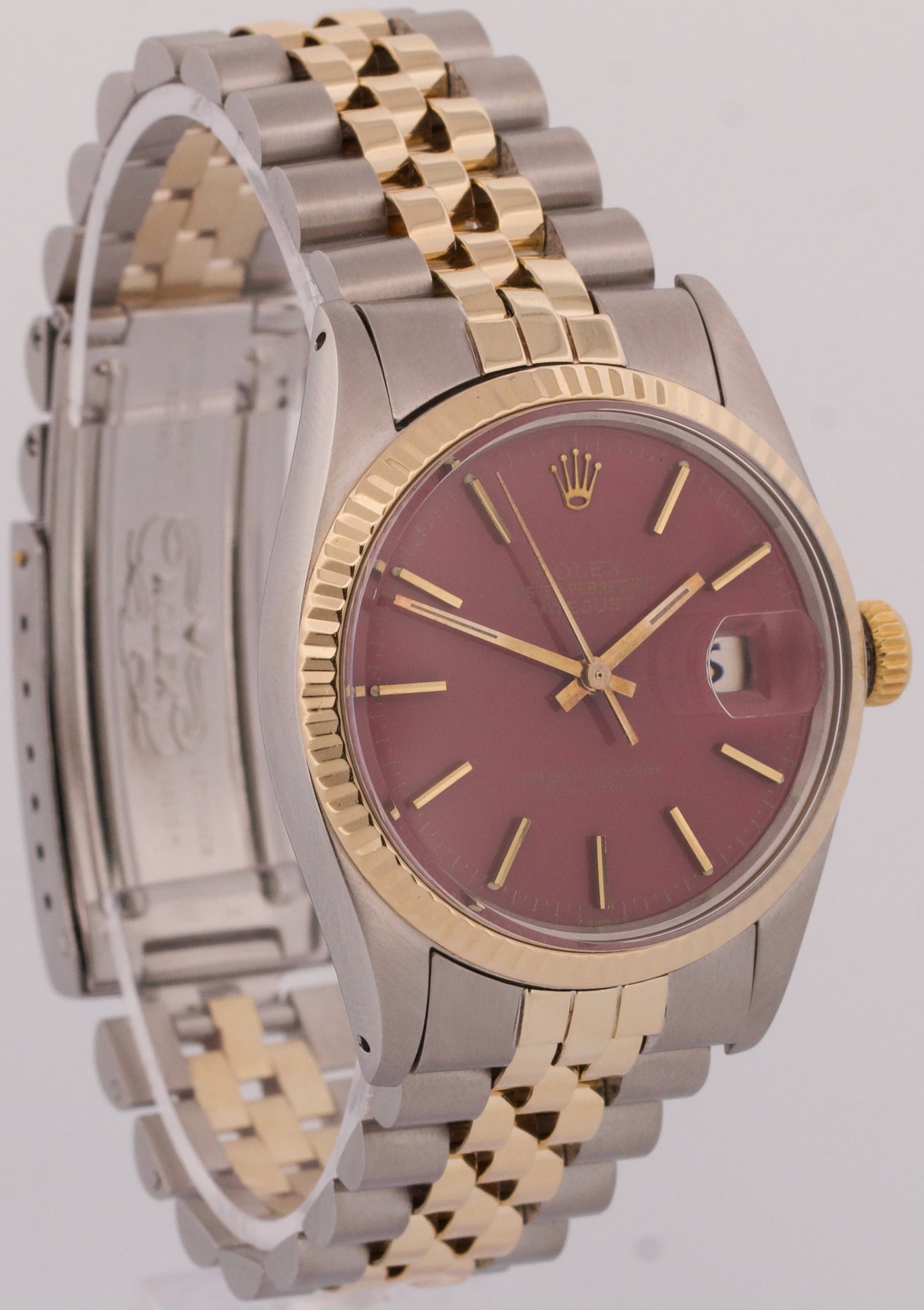 VINTAGE Rolex DateJust PURPLE 14K Gold Stainless Steel JUBILEE 36mm 16000 Watch